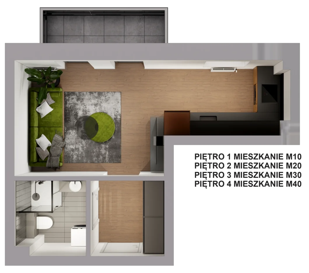 M10M20M30M40 wizualizacja mieszkania Prestige Okrzei 44