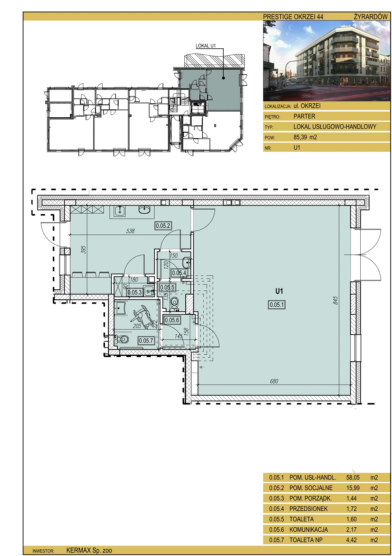 U1 Prestige Okrzei44 karta lokalu