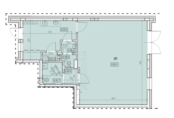Wizualizacja lokal usługowo handlowy nr 1